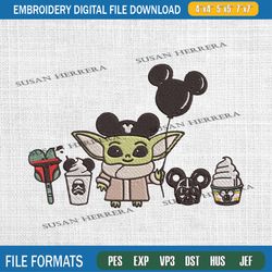 baby yoda star wars embroidery designs file