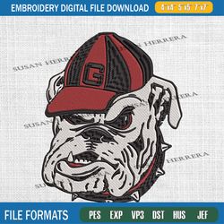 georgia bulldog 3d puff embroidery logo for cap