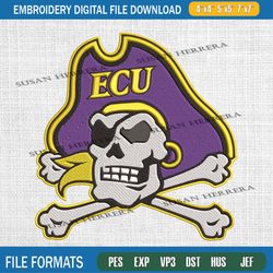 east carolina pirates embroidery design