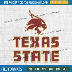texas state bobcats embroidery design, texas state bobcats embroidery, logo sport embroidery, ncaa embroidery