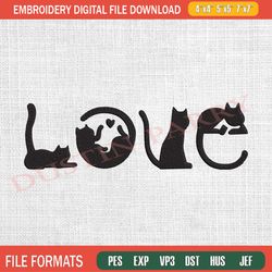 love cat embroidery designs