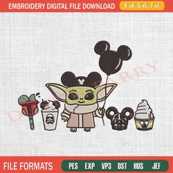 baby yoda star wars embroidery designs file