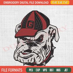 georgia bulldog 3d puff embroidery logo for cap