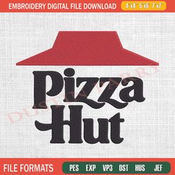 pizza hut logo embroidery design, logo embroidery, embroidered shirt, logo shirt, logo design, digital download