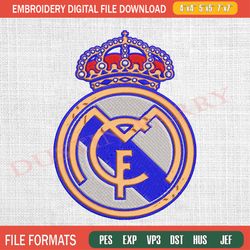 real madrid 3d puff embroidery logo for cap