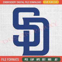 san diego padres embroidery designs, mlb logo embroidery files, machine embroidery design file, digital download