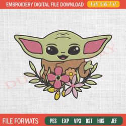 baby yoda embroidery designs