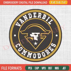 ncaa vanderbilt commodores embroidery designs