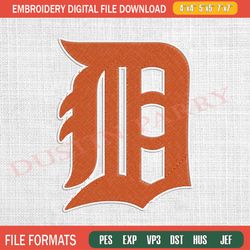 detroit tigers d logo embroidery designs
