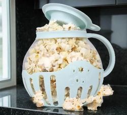 mmugooler glass microwave popcorn maker - healthy & easy snacking!"