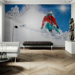 adhesive wall mural photo wallpaper - high mountains