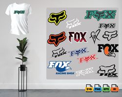 fox svg and png formats - for cricut and canva - fox svg - fox logo - fox png - fox racing shox