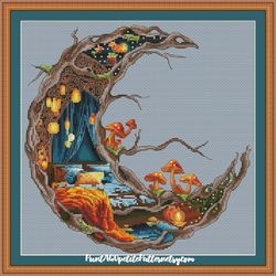 fairy tale tree bedroom cross stitch pdf pattern