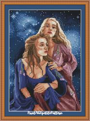 gemini zodiac woman cross stitch pdf pattern