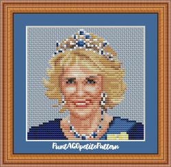 queen camilla mini cross stitch pdf pattern