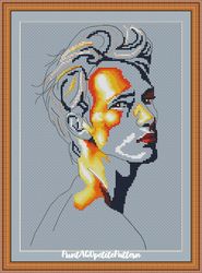 illuminated man face cross stitch pdf pattern