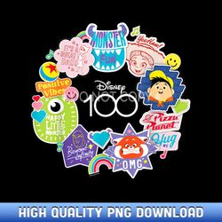 disney 100 pixar happy faces sticker circle d100 - professional grade sublimation pngs