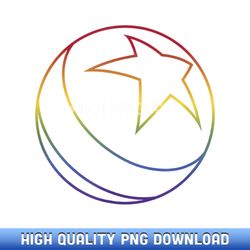 disney pixar rainbow outline big pixar star ball - artisanal sublimation png artworks