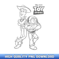 disney pixar toy story buzz and woody back to back poster - contemporary sublimation digital assets