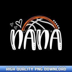 womens basketball nana family womens basketball hearts trendy v-neck - bespoke sublimation digital files