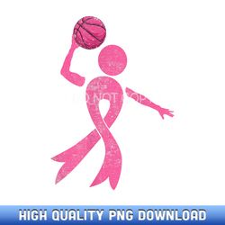 retro basketball pink ribbon breast cancer awareness sport - sophisticated sublimation design files