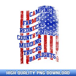 country music redneck american flag top farmer 4th of july - luxury sublimation png collection