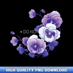 alzheimer purple floral pansy alzheimer's awareness - high-definition png sublimation designs