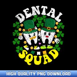 shamrock irish tooth cute dental squad saint patricks day - artisanal sublimation png artworks