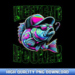 weekend hooker tie dye bass fish funny dad fishing mens - professional grade sublimation pngs