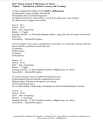 Hole's Human Anatomy & Physiology, 15e (Shier) -Test Bank