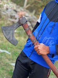 40" handmade viking dane axe, two handed battle axe, long axe, vikings nordic axe, norse scandinavian bearded axe gift