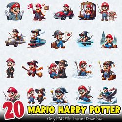 mario harry potter bundle png instant download