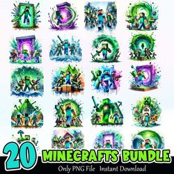 minecraft bundle png instant download