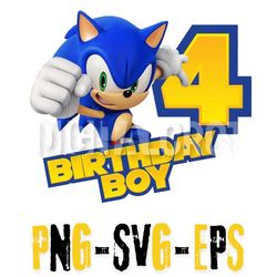 4th birthday boy sonic the hedgehog party decoration transparent png image for birthday celebrations