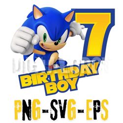7th birthday boy sonic the hedgehog party decoration transparent png image for birthday celebrations