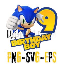 9th birthday boy sonic the hedgehog party decoration transparent png image for birthday celebrations