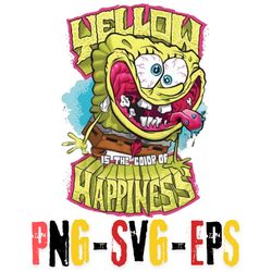 crazy spiongebop art - yellow is the color of happiness cartoon desing fun and vibrant png svg eps