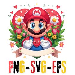 Mario's Heartfelt Greeting. A Transparent PNG EPS SVG for Your Projects