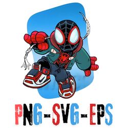 Miles Morales, Spider-Man in Red and Black Cartoon PNG EPS SVG