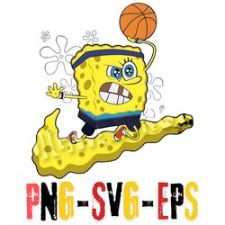 nike basketball spongebob art - fun athletic character playing sport layerd svg png eps for creative & fun project