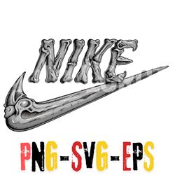 nike logo design with bone art swoosh svg, png, eps