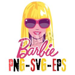 Stylish Barbie Vector Art - Cool Sunglasses Blonde Hair Design layered SVG, EPS SVG for Fashion & Toy project