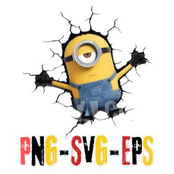 transparent minion breaking through wall png eps svg
