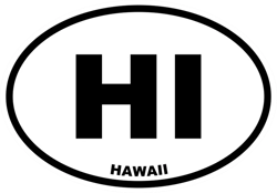 hawaii state oval sticker self adhesive vinyl hi - c4689