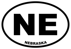 nebraska state oval sticker self adhesive vinyl ne - c4764