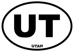 utah state oval sticker self adhesive vinyl ut - c4849