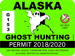 Alaska Ghost Hunting Permit Sticker Self Adhesive Vinyl Paranormal Hunter AK - C1055
