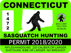 connecticut sasquatch hunting permit sticker self adhesive vinyl bigfoot 13igfo0t ct - c166