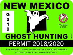 new mexico ghost hunting permit sticker self adhesive vinyl paranormal hunter nm - c1084