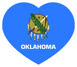 oklahoma heart sticker self adhesive vinyl ok love hearts pride native - c4286